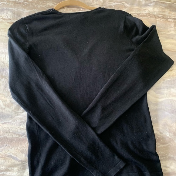 Banana Republic Black Sequin Trim V-Neck Sweater - Picture 4 of 8